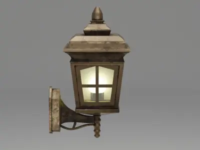 wall lamp lantern Free low-poly 3D model