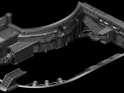 Sci Fi Building- Aerial port 3D model
