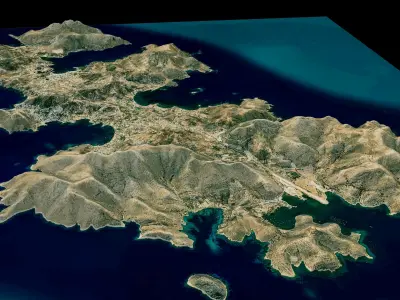 Leros island full 3d model terrain 3D model