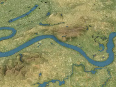 Nanning - Topography Terrain Low-poly 3D model