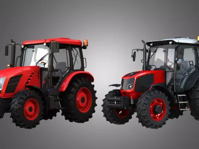 Small Tractors  2 in 1 3D Model Pack