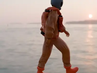 Space suit  Low-poly 3D model