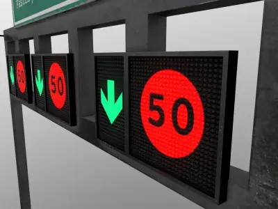  Big Traffic Sign Low-poly 3D model