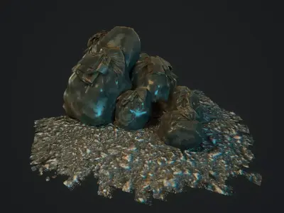 Trash bag 1 pcs game ready  PBR Low-poly 3D model