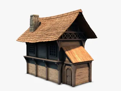 Cottage 13 Low-poly 3D model