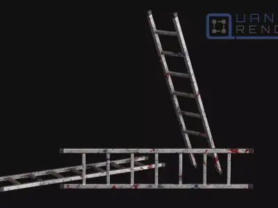 Outdoor Ladder 001 Low-poly 3D model
