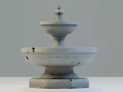 Old Stylized Fountain Gameready Low-poly 3D model