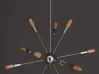 SPUTNIK FILAMENT CHANDELIER 3D model