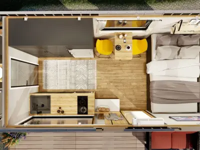 Tiny House TISA on  15m2 3D model