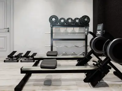 D5 render fitness room scene 3D model 3D model