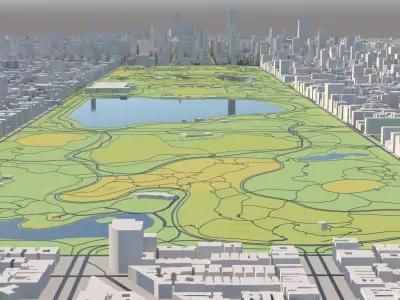 New York 30 x 50 km 3D City Map 3D model