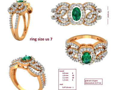 Diamond Ring for Women 3D print model 9