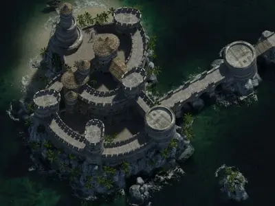 Medieval Castle Low-poly 3D model