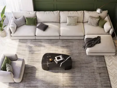 interior livingroom scene 04 3D model