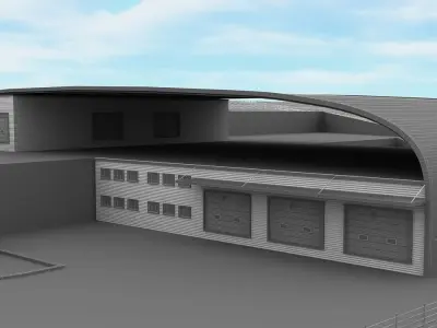 WAREHOUSE 3 power station with fence 3D model