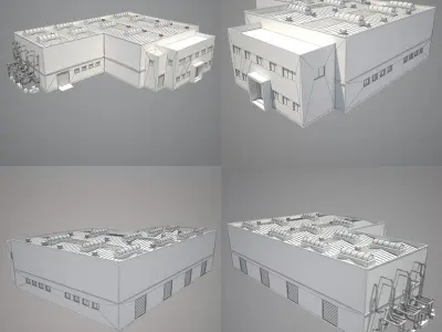 16 Industrial Buildings Set 1 3D model