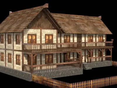 Complete Low Poly Medieval House Pack  Detailed Exterior Models Low-poly 3D model