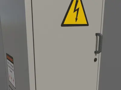 PBR Electric Box LightGrey V2 Low-poly 3D model