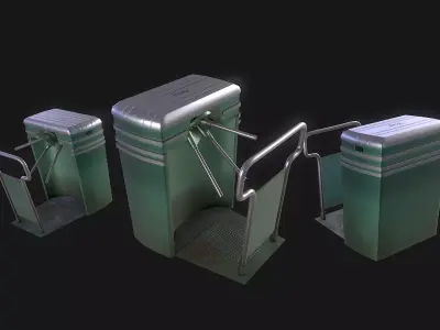 Stlized Perey Turnstile Low poly1024 texture pack Low-poly 3D model