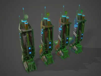 Sci-Fi Building-01 Low-poly 3D model