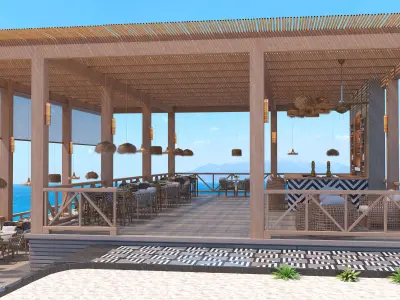 Beach Sea Side Snack Bar Restaurant - SCENE  3D model
