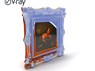 Baroque Ornate Picture Frame Model Pack Low-poly 3D model