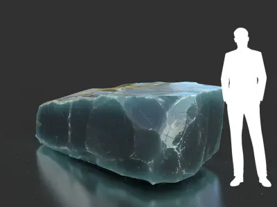 Low poly Ice Block 190302 Low-poly 3D model