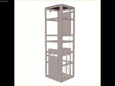 Modern Glass Elevator 3D Model 3D model