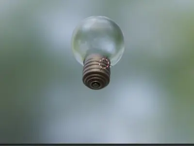 bombilla light bulb floating in air 3D model