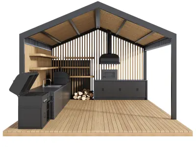 Modern Outdoor Kitchen 25 3D model