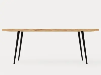 Club Dining table - Light wood Low-poly 3D model