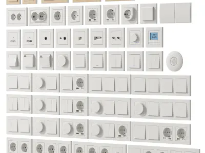 Sockets and Switches Schneider Electric AtlasDesign 3D model