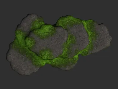 Cave Platform 4 - Moss 2 Low-poly 3D model