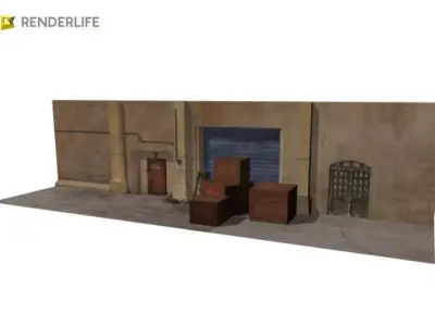 Back alley set 3D model