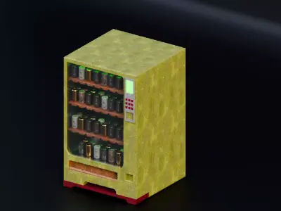 Vending machine Low-poly 3D model 3