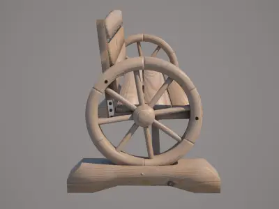 Wood Cart Bench 3D model
