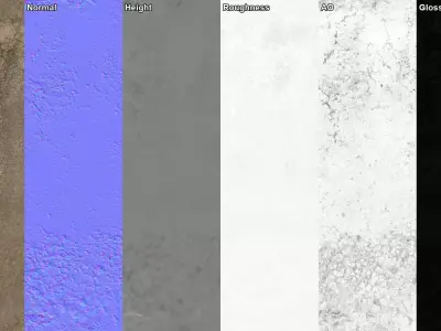  Damaged Concrete Wall PBR Texture