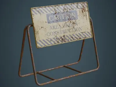 Traffic Barrier 4B Low-poly 3D model