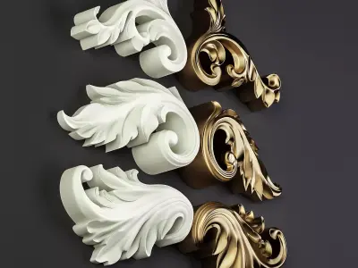 Decorative Floral Ornament-02 3D model