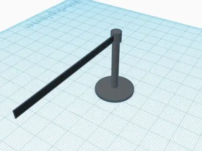 Retractable Stanchion Free low-poly 3D model