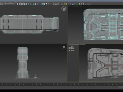 Sci-Fi Door Kit Vol 01-Type E-PBR Low-poly 3D model