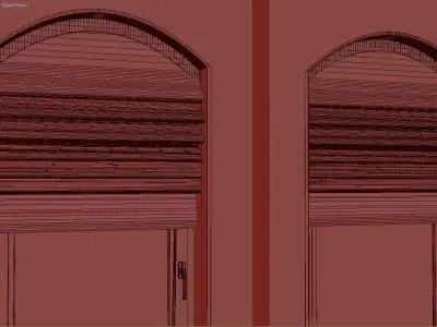 Parametric Roman Curtains and Arched Window 3D model