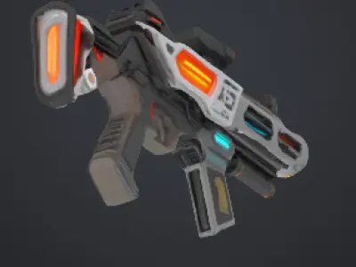 Futuristic Gun 3D Model - Sci-Fi Energy Weapon for Games Low-poly 3D model