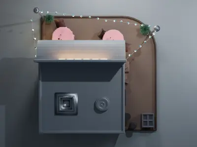 Cafe and terrace 3D model