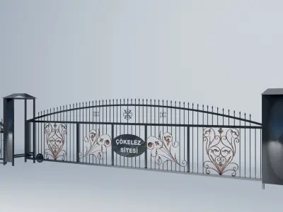 Rail Wrought Iron Garden and Apartment Gate 3D model