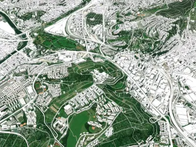 Cityscape Stuttgart German 3D model