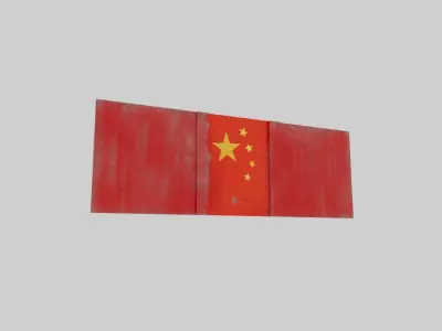 Chinese grafitti wall Low-poly 3D model