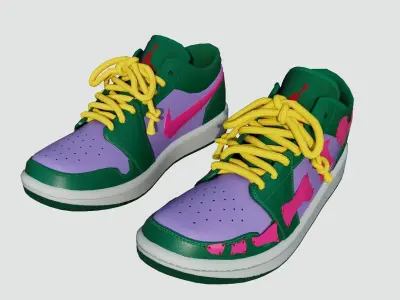 DINO 2 Air Jordan 1 IVY LOW Shoes PBR  Low-poly 3D model