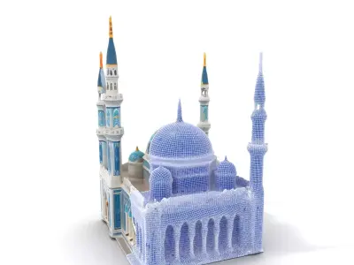 Ornate Blue Mosque model pack Low-poly 3D model