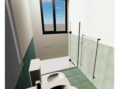 Bathroom Wall Towel Radiator Rail 3D model